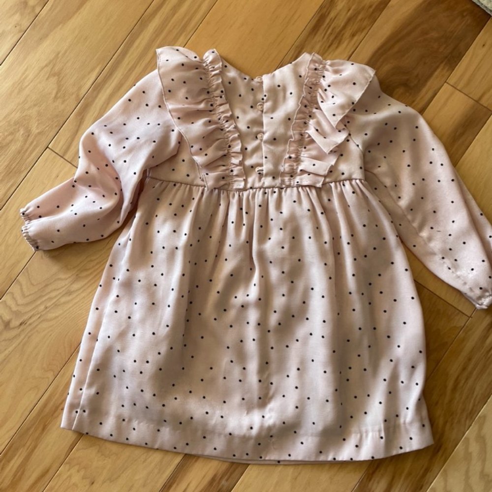 Zara Girls Pink Polka Dot Dress
